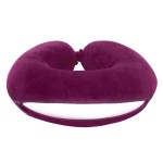 VIAGGI U Shape Round Memory Foam Soft Travel Neck Pillow for Neck Pain Relief Cervical Orthopedic Use Comfortable Neck Rest Pillow - Eggplant